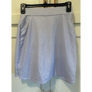 Peter Millar Womens XS Golf Skort Blue White Houndstooth Athletic UPF 50+ read
